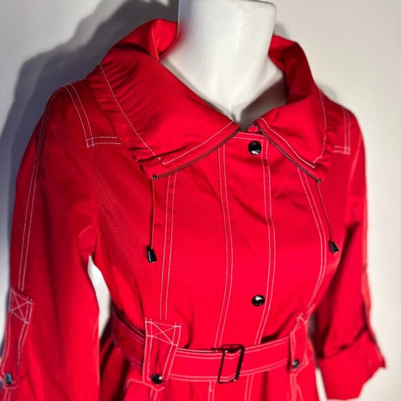 Guess Vintage SZ M Red Waterproof Coat Closet Staple 90's Travel Retro Timeless - Picture 4 of 9